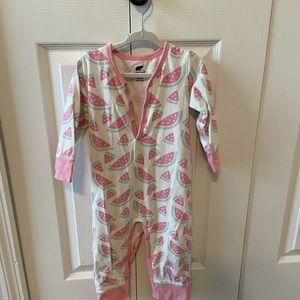 Monica + Andy out and about romper watermelon size 18-24 months